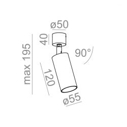 PET 230V reflektor biały struktura 10045-0000-U8-PH-13