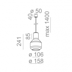 MODERN GLASS Barrel TP E27 fi50 Phase-Control zwieszany biały struktura 	50475-0000-U8-PH-13