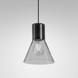 MODERN GLASS Flared SP E27 fi50 Phase-Control zwieszany czarny struktura 50533-0000-U8-PH-12