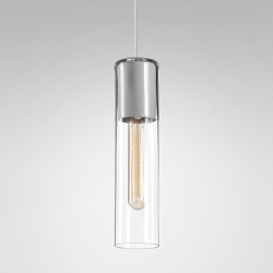 MODERN GLASS Tube TP E27 fi50 Phase-Control zwieszany biały struktura 50473-0000-U8-PH-13