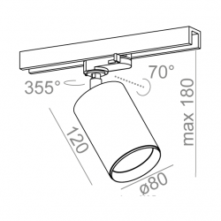 PET next maxi LED M930 32° track czarny struktura  16370-M930-F1-00-12