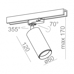 PET next LED track reflektory czarny struktura 16362-M930-F1-00-12