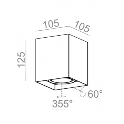 SQUARES next 50x1 LED M930 36° Phase-Control natynkowy biały struktura 46968-M930-F1-PH-13