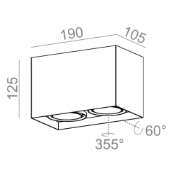 SQUARES next 50x2 LED M930 36° Phase-Control natynkowy biały struktura 46969-M930-F1-PH-13