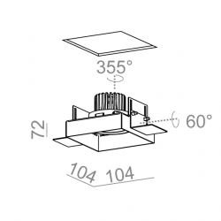 SQUARES next 50x1 LED trimless M930 36° wpuszczany biały struktura 37990-M930-F1-00-13