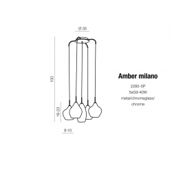 LAMPA WISZĄCA AZZARDO AMBER MILANO COPPER  AZ3172