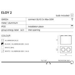 AZZARDO ELOY 2 WHITE ALU AZ1354
