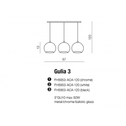 LAMPA WISZĄCA AZZARDO GULIA 3 CHROM AZ0637
