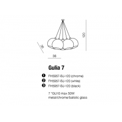 LAMPA WISZĄCA AZZARDO GULIA 7 BLACK AZ0635