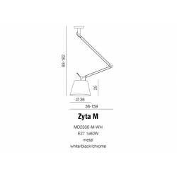 AZZARDO ZYTA M WHITE PENDANT AZ1847 + AZ2605