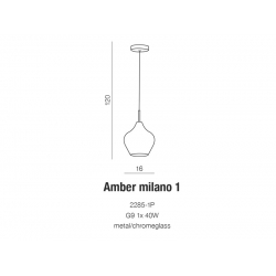 LAMPA WISZĄCA AZZARDO AMBER MILANO 1 COPPER  AZ3077