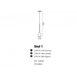 LAMPA WISZĄCA AZZARDO SOUL 1 CHROM AZ1652