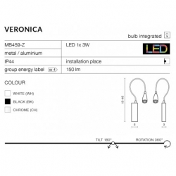 LAMPA KINKIET AZZARDO VERONICA CHROM AZ1546