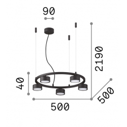 MINOR SP5 CZARNA LAMPA WISZĄCA   235516 Ideal-Lux