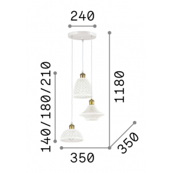 LUGANO CERAMICZNA LAMPA WISZĄCA   206875 Ideal-Lux