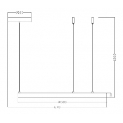 Midway lampa wisząca złota LP-033/1P S GD  Triangle  Light Prestige