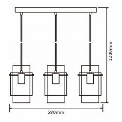 Savona 3 linia lampa wisząca       LP-707/3L   Light Prestige