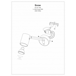 Snow czarny na wysięgniku LP-731/1WL BK Light Prestige