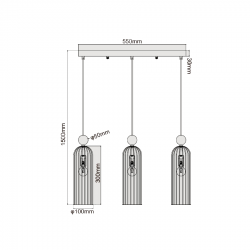 Piega 3 lampa wisząca       LP-939/3L biała   Light Prestige