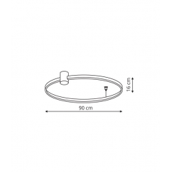 Ring plafon L czarny 3000K   LP-909/1C L BK