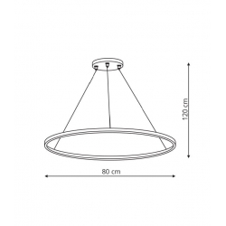Ring wisząca duża czarna 3000K   LP-909/1P L BK