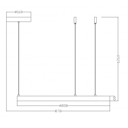 Midway lampa wisząca duża złota LP-033/1P L GD  Triangle  Light Prestige